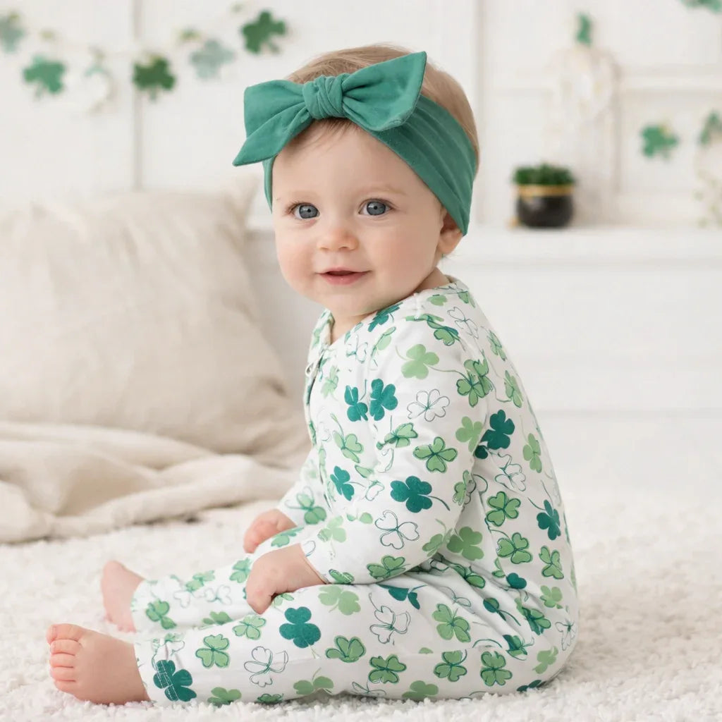 Shamrock Zip Romper – Convertible Cuff Bamboo Sleeper - BIG FRENCHIES
