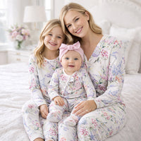 Watercolor Floral Bamboo Girls Pajama Set - BIG FRENCHIES