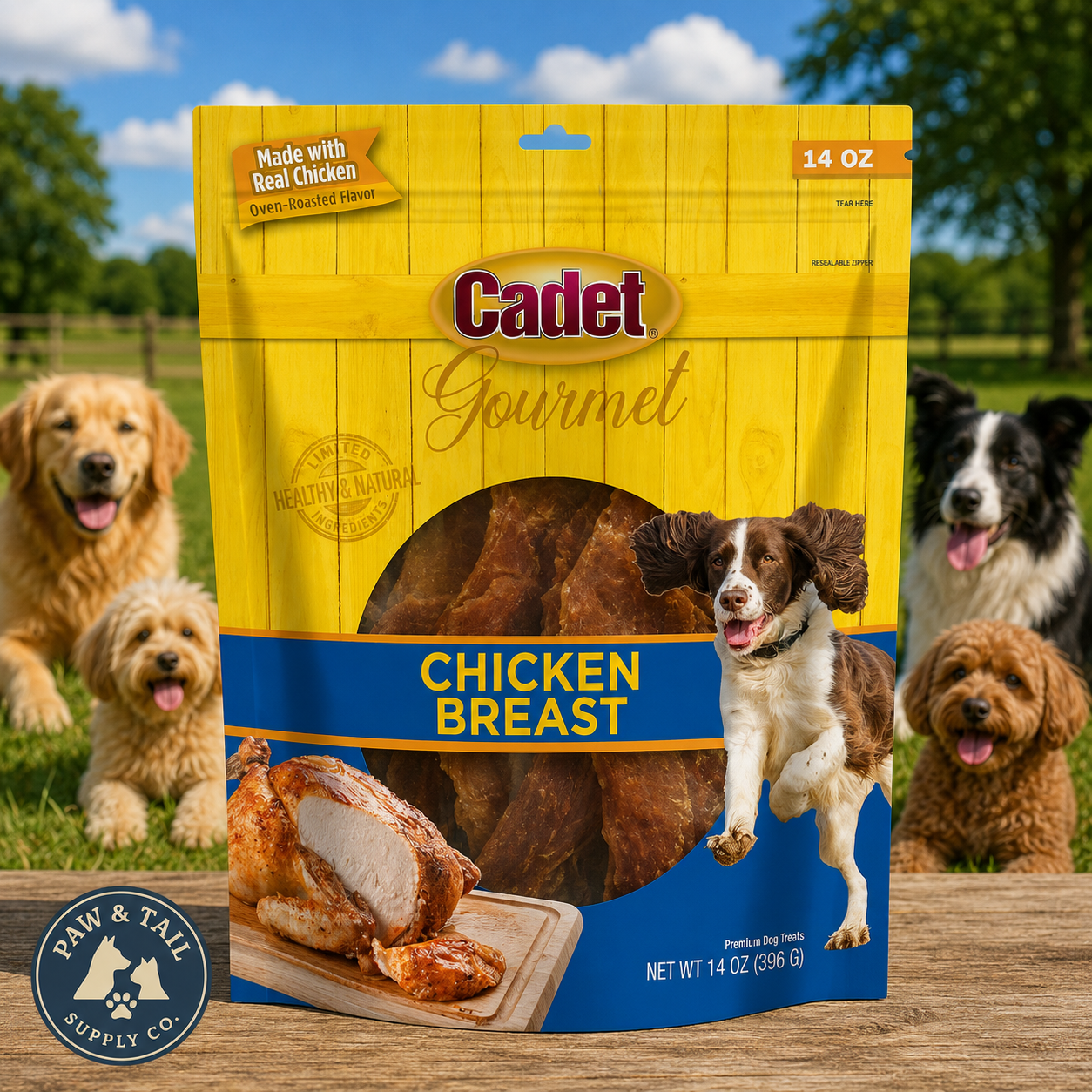 Chicken Dog Cadet Premium Oven Roasted Gourmet Breast Treats 14 Oz.