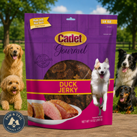 Cadet Gourmet Duck Jerky Dog Treats High Protein Chew 14 oz.