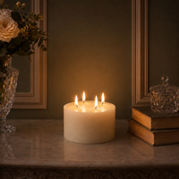 6x3" White Beeswax Pillar Candle