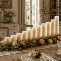 3x8 Inch White Beeswax Pillar Candle