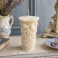 White Meadow Wildflower Beeswax Pillar Candle