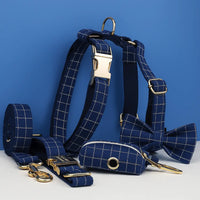 Personalized Plaid Dark Blue Classic Set