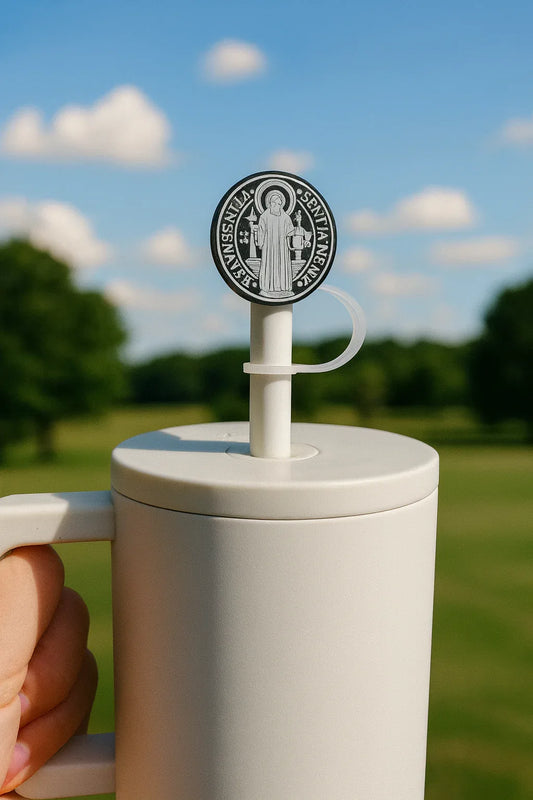 Catholic Straw Toppers: St. Benedict Medal (a 2 pack!) - BIG FRENCHIES