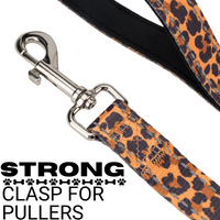 EcoBark Cheetah Dog Leash- Padded Comfort Grip Leash - 4ft, 5ft, and 6ft Leash for Small and Medium Dogs - BIG FRENCHIES