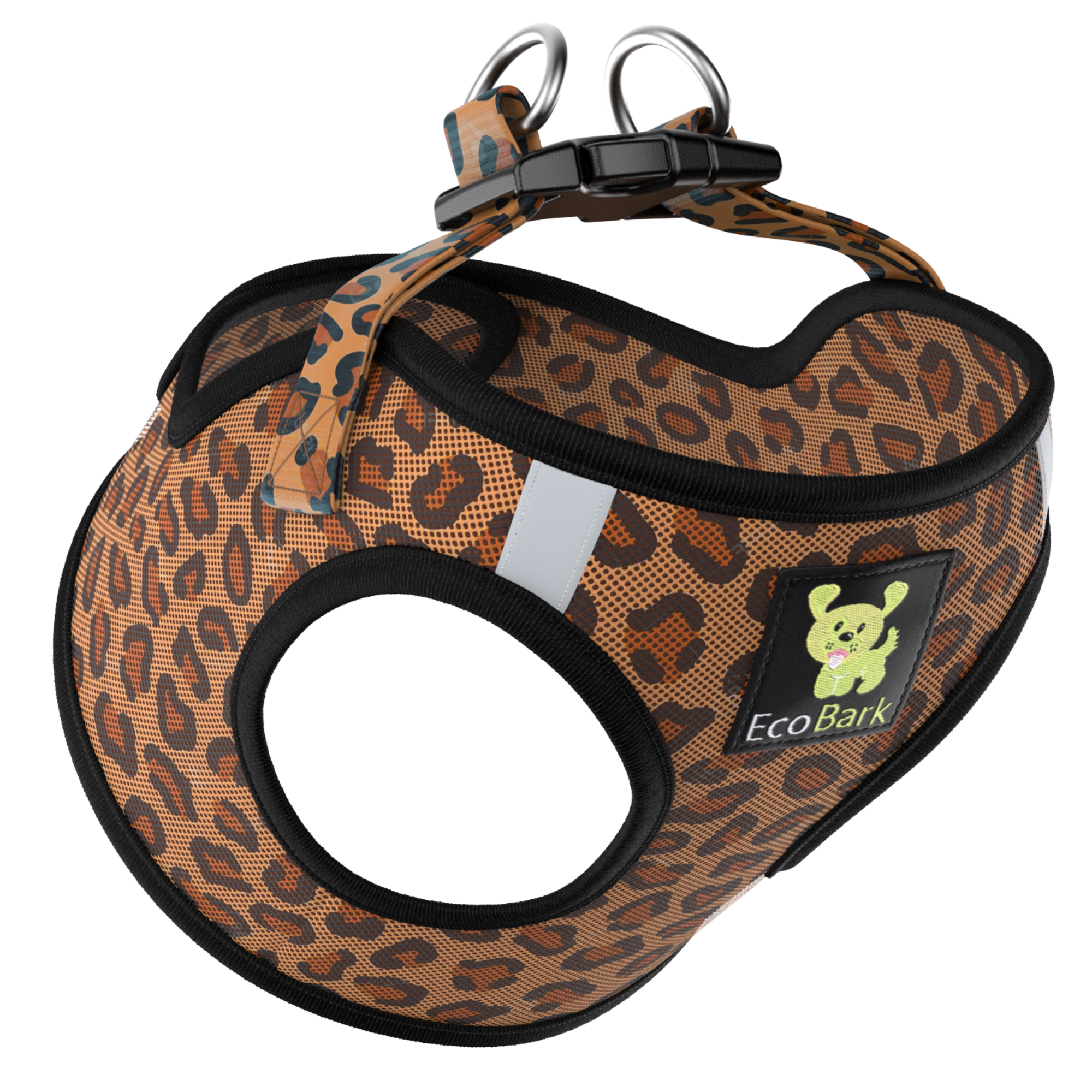 EcoBark Leopard Step In Dog Harness - Reflective Soft Mesh Harness for Teacup, Small Dogs and Puppies - BIG FRENCHIES