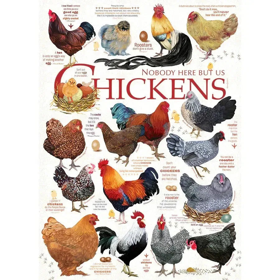 Chicken Quote 1000 Piece Jigsaw Puzzle Cobble Hill - BIG FRENCHIES