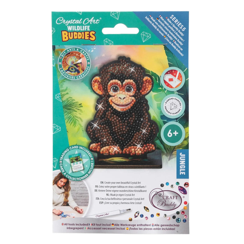 Chimp "Jungle" Crystal Art Buddies Kit Craft Buddy - BIG FRENCHIES