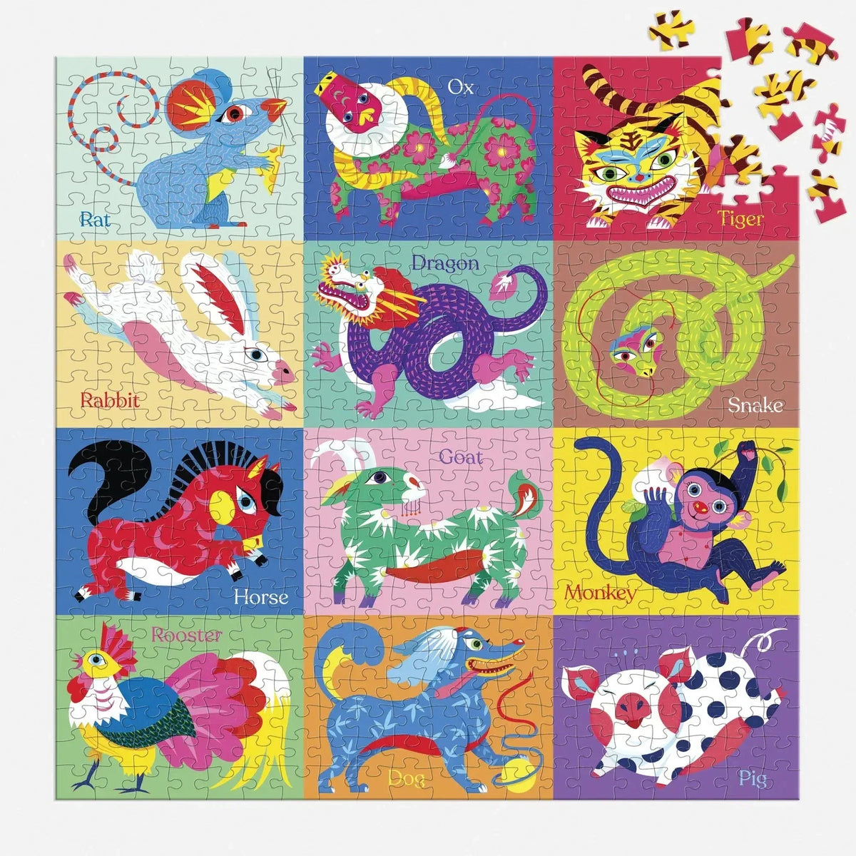 Chinese Zodiac 500 Piece Jigsaw Puzzle Mudpuppy - BIG FRENCHIES