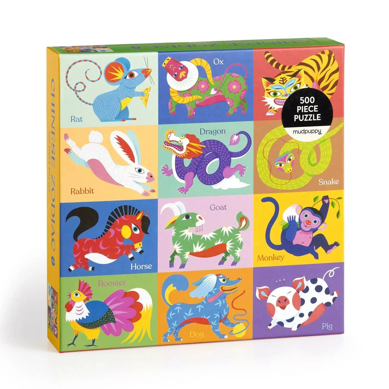 Chinese Zodiac 500 Piece Jigsaw Puzzle Mudpuppy - BIG FRENCHIES