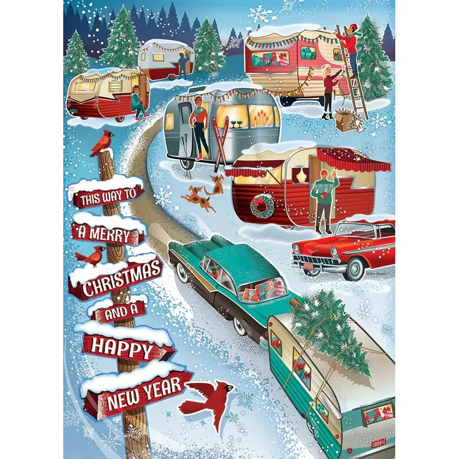 Christmas Campers 1000 Piece Jigsaw Puzzle Cobble Hill