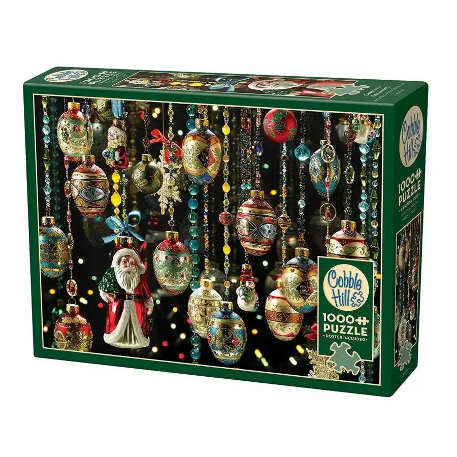 Christmas Ornaments 1000 Piece Jigsaw Puzzle Cobble Hill - BIG FRENCHIES