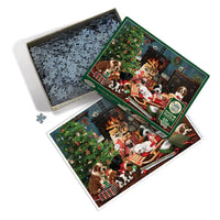 Christmas Puppies 1000 Piece Jigsaw Puzzle Cobble Hill