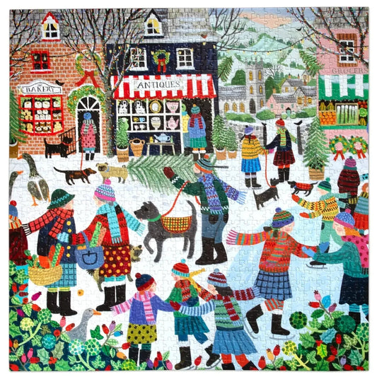 Christmas in the Square 1000 Piece Jigsaw Puzzle eeBoo - BIG FRENCHIES