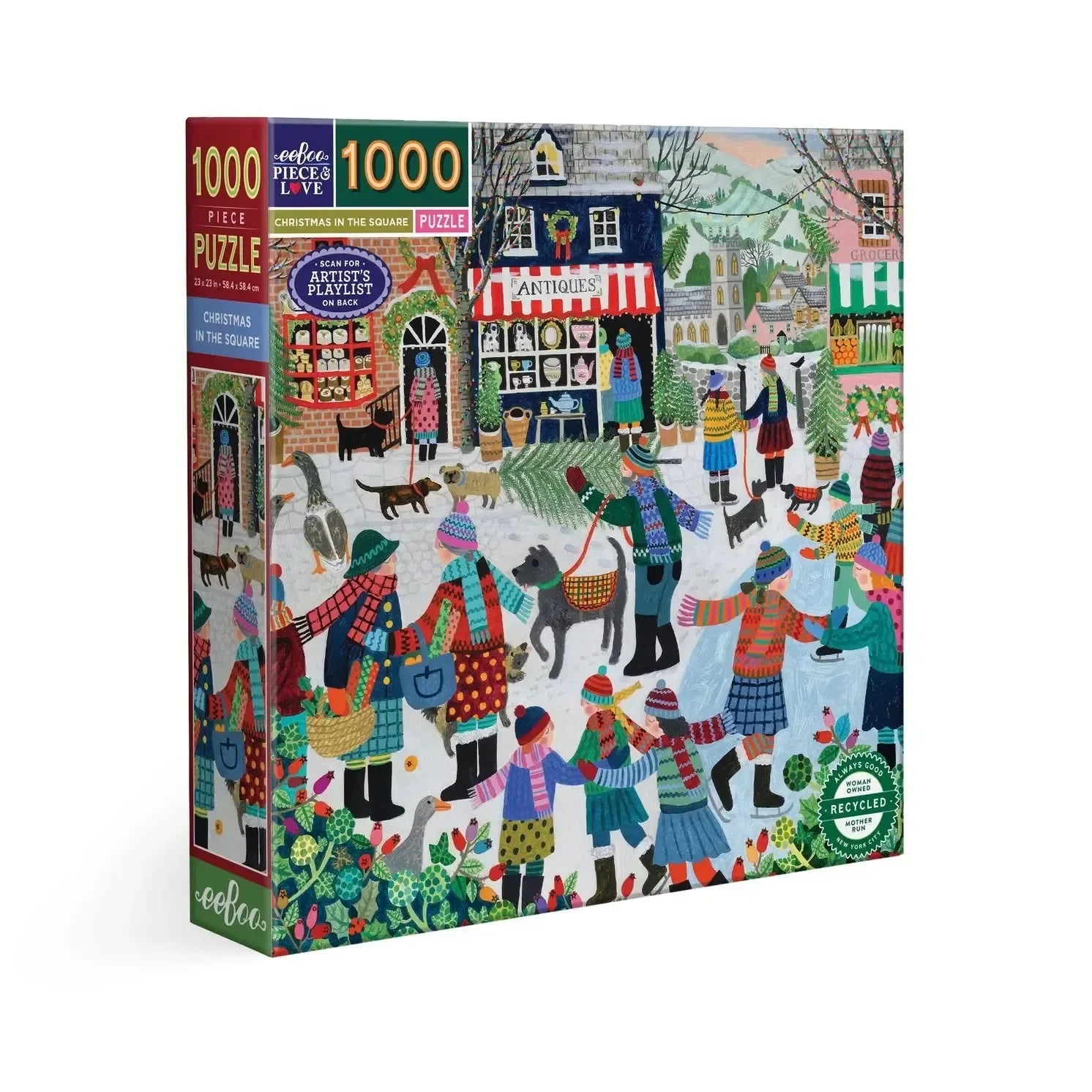 Christmas in the Square 1000 Piece Jigsaw Puzzle eeBoo - BIG FRENCHIES
