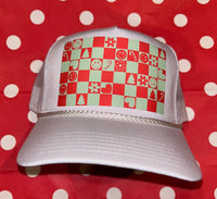 Christmas Checker Pattern Trucker Hat - BIG FRENCHIES