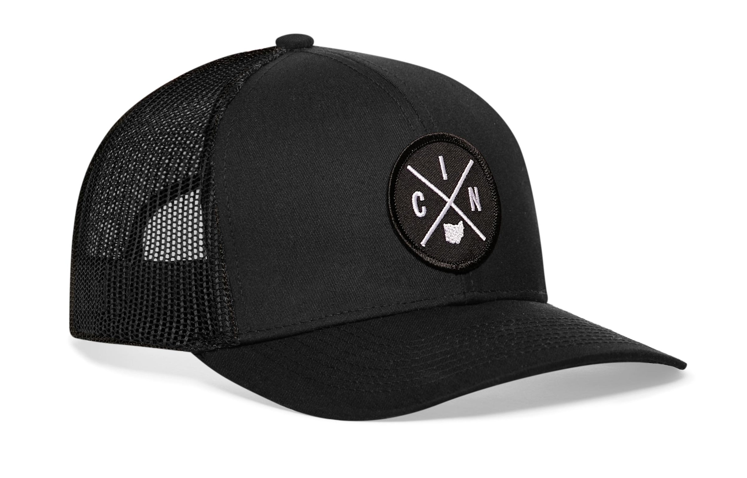 Cincinnati Trucker Hat  |  Black CIN X Snapback