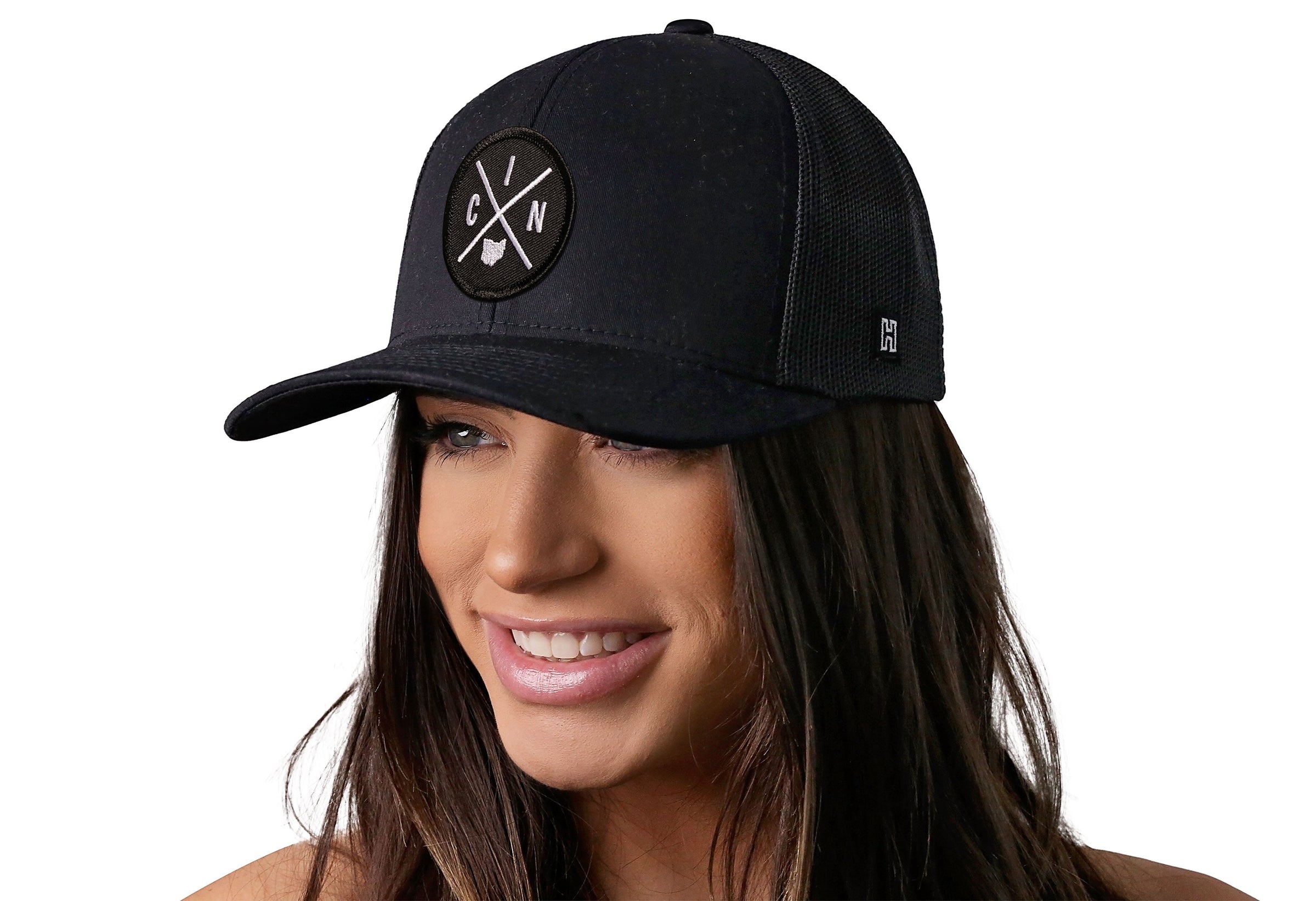 Cincinnati Trucker Hat  |  Black CIN X Snapback
