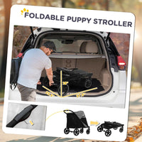 One-Click Foldable Stroller for Large Medium Small Dogs, Pet, Cats with Storage - BIG FRENCHIES