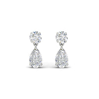 Round And Pear Drop Stud Earrings