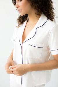 Classic Luxury Shorties Pajamas in Brushed Pima Cotton