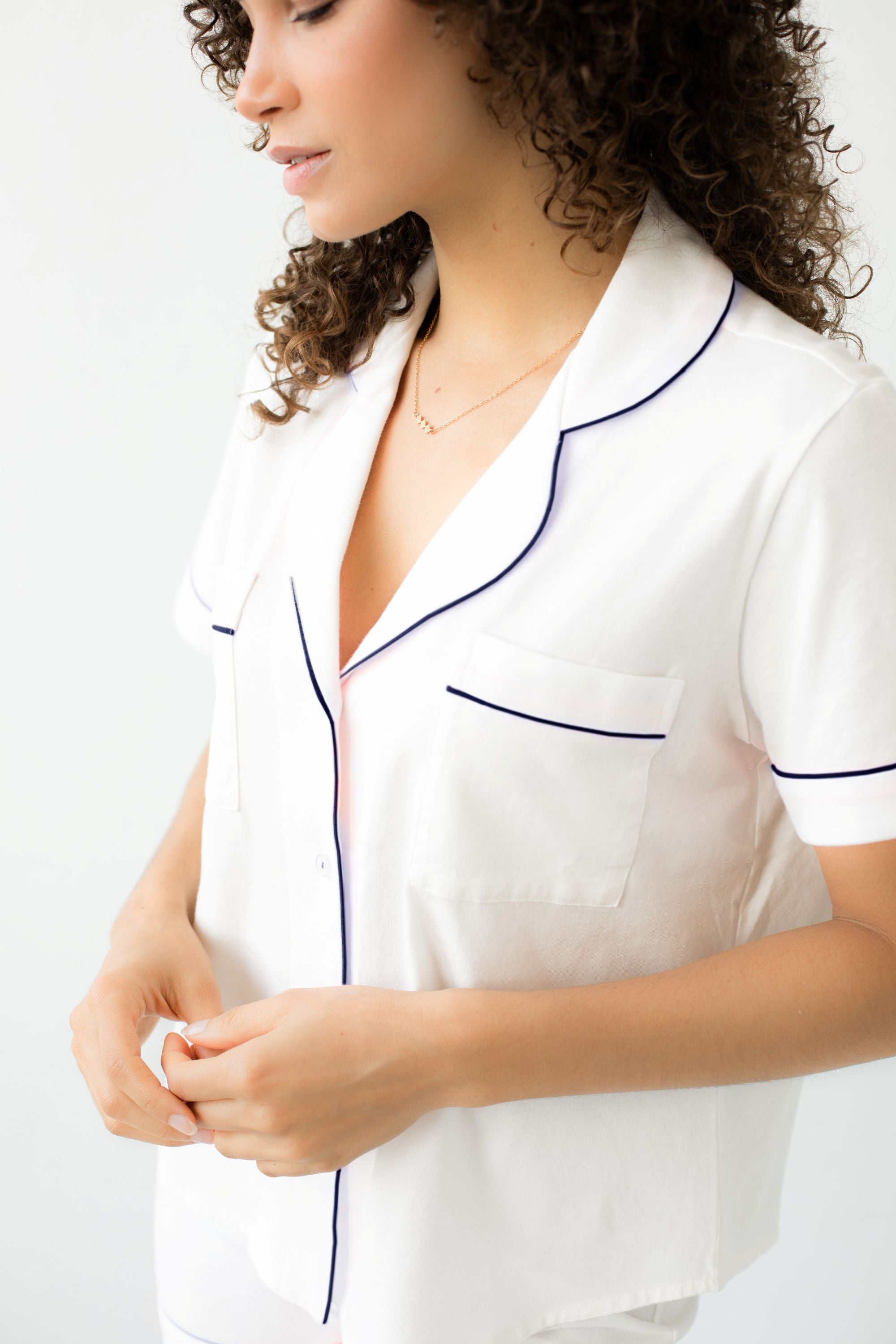 Classic Luxury Shorties Pajamas in Brushed Pima Cotton