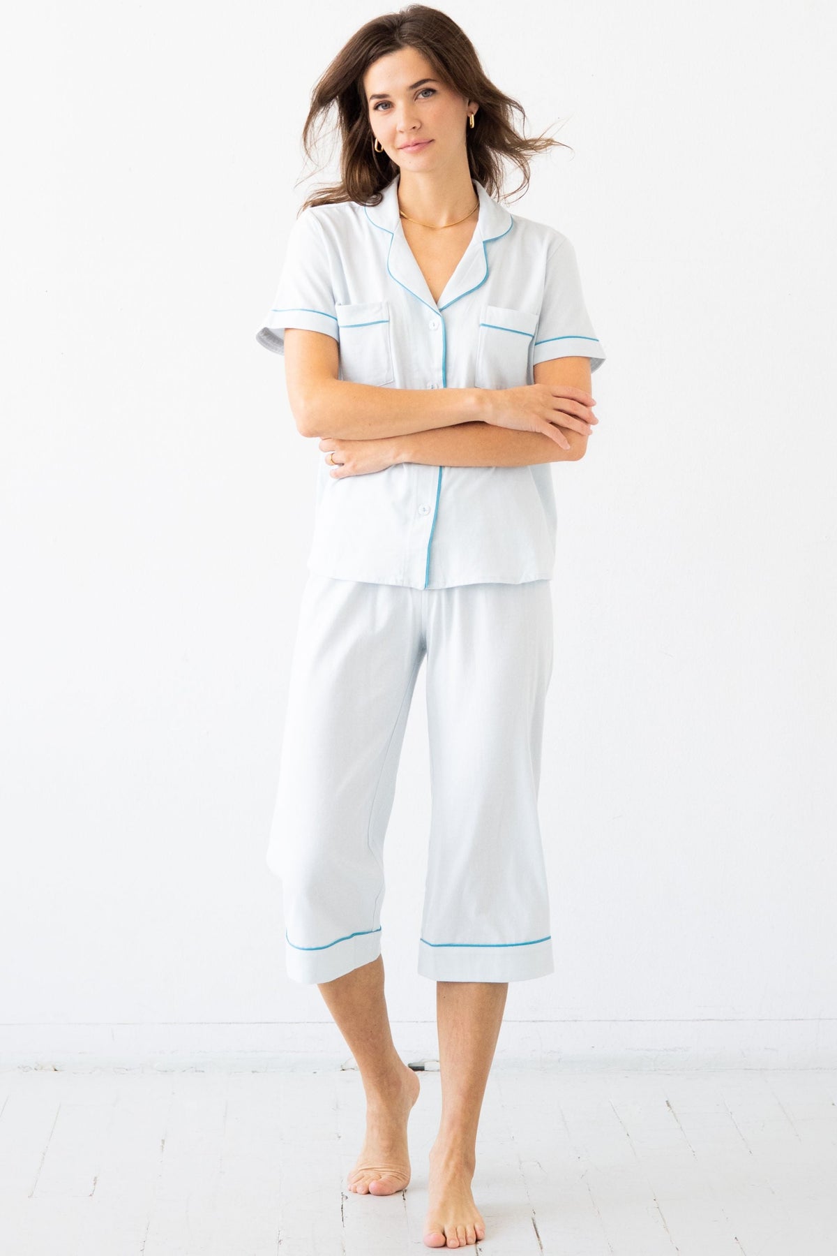 Classic Luxury Capri Pajamas in Brushed Pima Cotton - BIG FRENCHIES