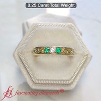 Classic Mens 3 Stone Wedding Band