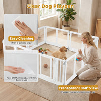 Clear Plastic Dog Playpen with Door - 8 Panel