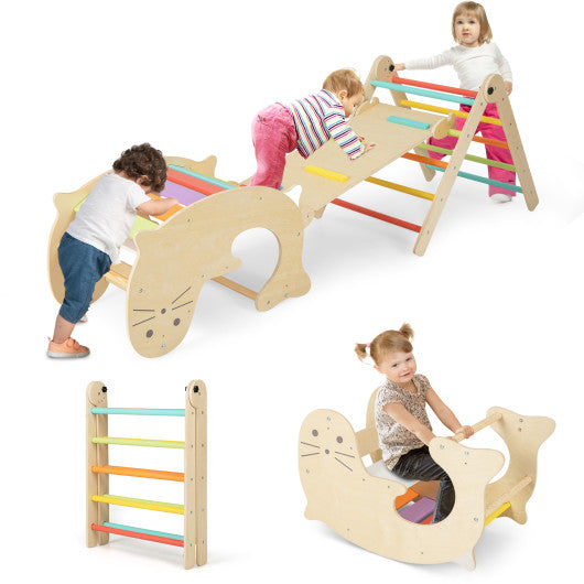 7-in-1 Indoor Climbing Toys for Toddlers with Reversible Ramp-Multicolor - BIG FRENCHIES