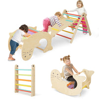 7-in-1 Indoor Climbing Toys for Toddlers with Reversible Ramp