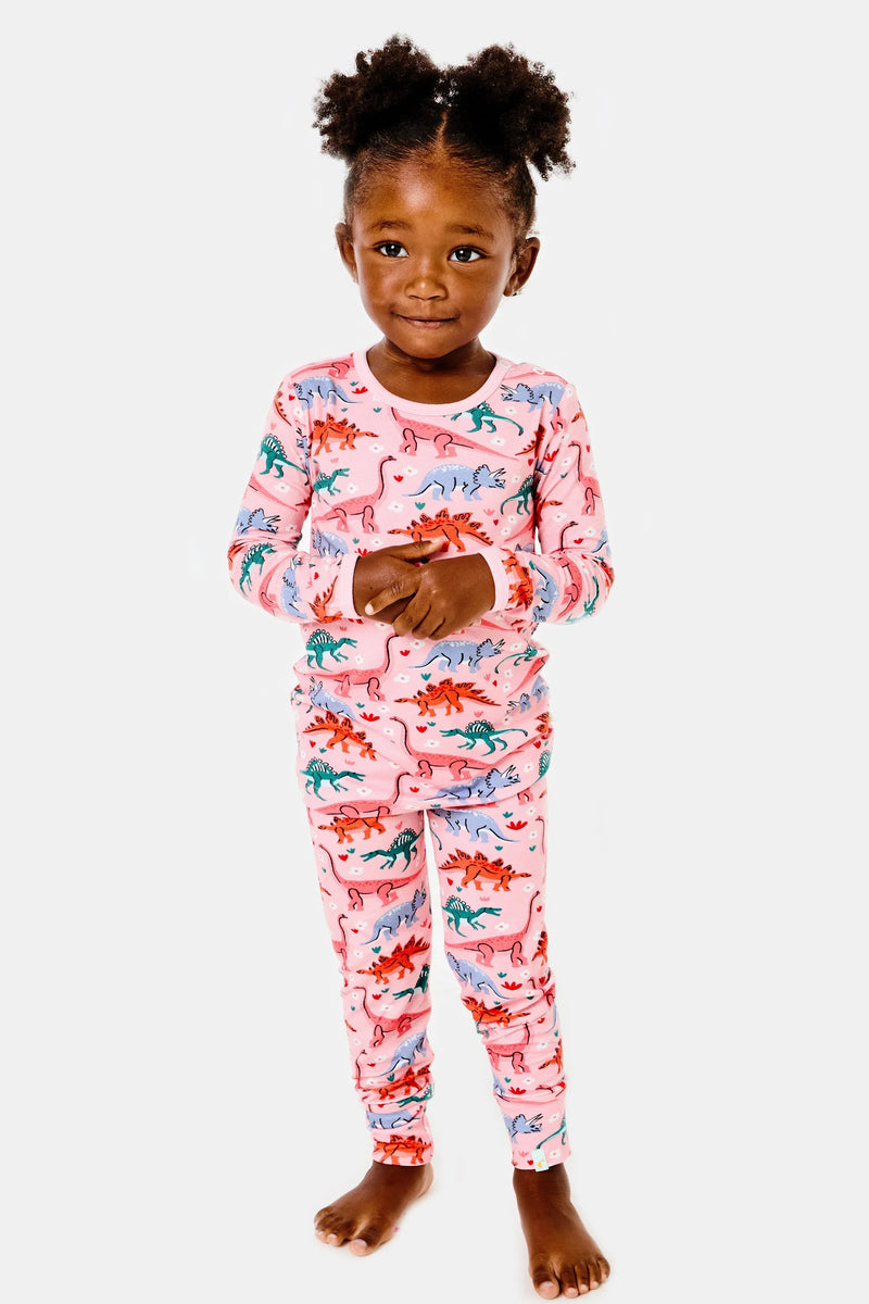 Long Sleeve Pajama Set - Dinosaur Garden - BIG FRENCHIES