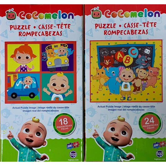 CoComelon Set of 2 Kid Puzzles 18 & 24 Piece Jigsaw Puzzles Sure Lox