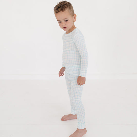 Coastal Check Bamboo Toddler Pajama Set - BIG FRENCHIES