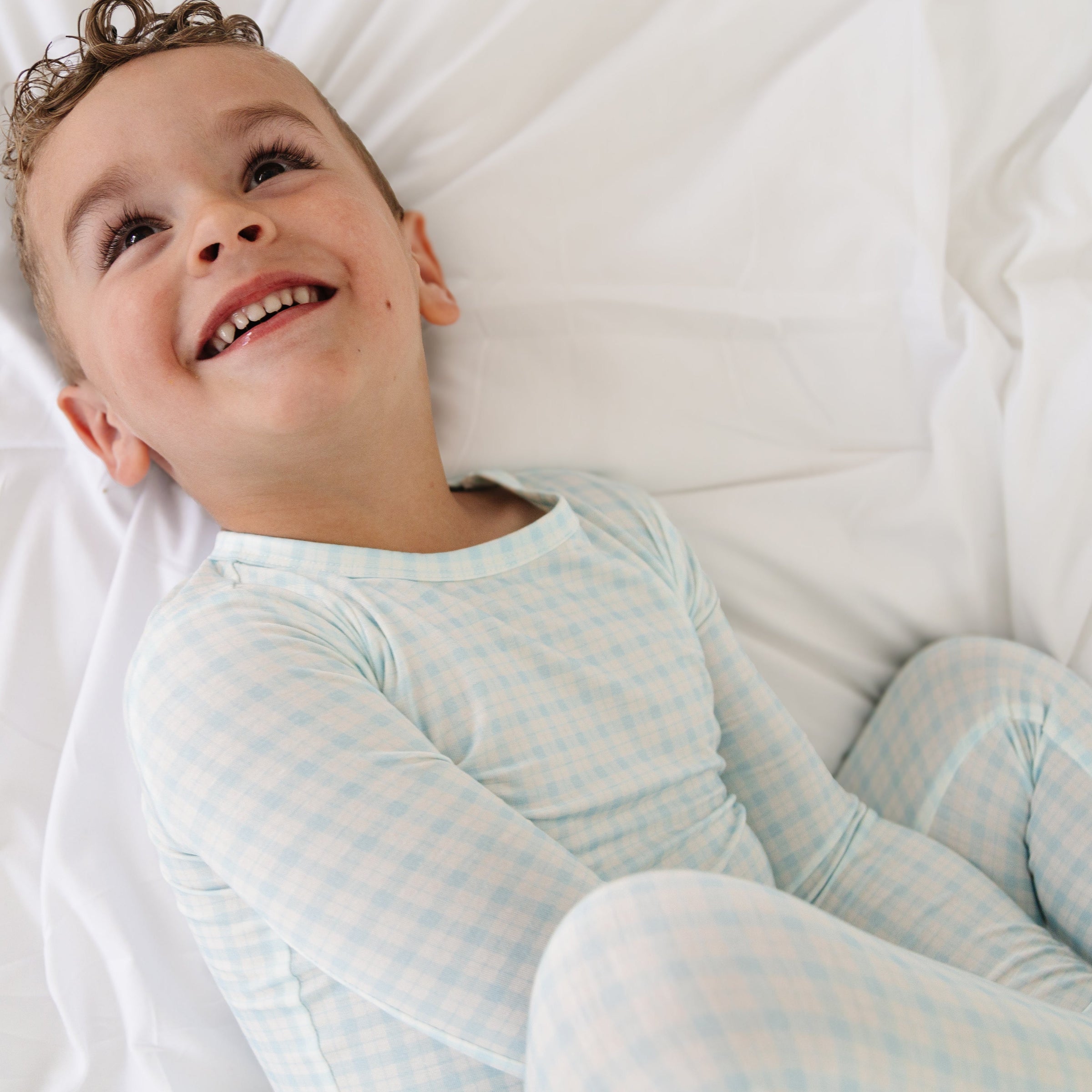 Coastal Check Bamboo Toddler Pajama Set - BIG FRENCHIES