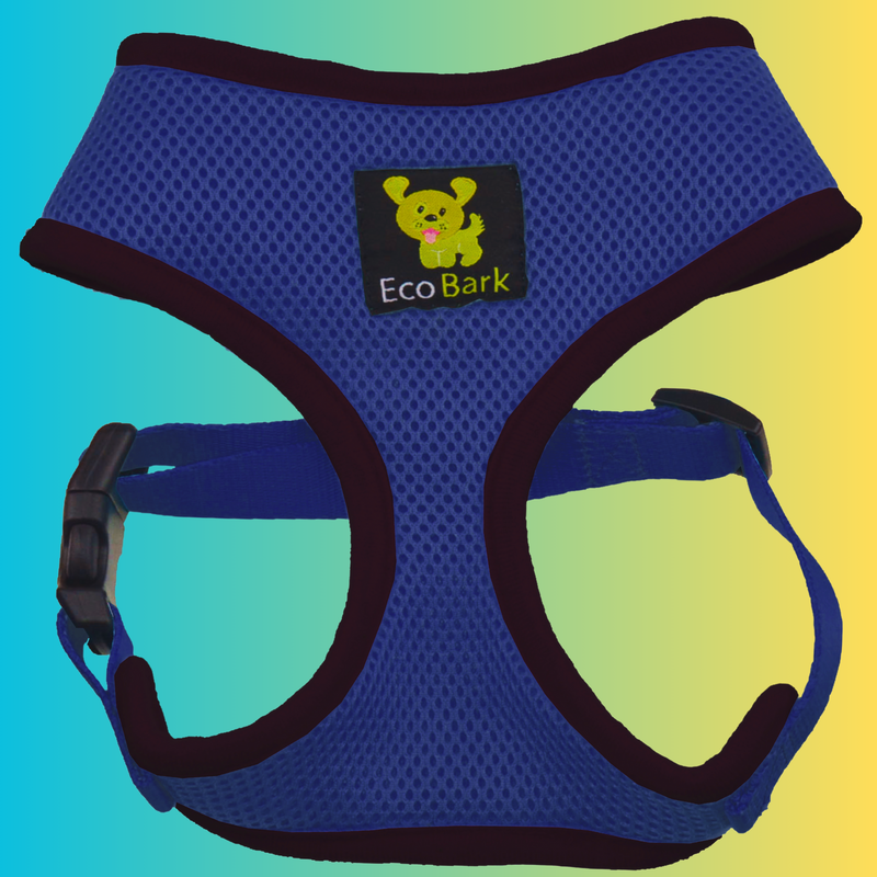 EcoBark Navy Dog Harness - Over-the-Head Soft Mesh Dog Vest Halter for Small to Medium Dogs and Puppies - BIG FRENCHIES