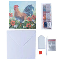 Cockerel in the Field Crystal Art Card Kit Craft Buddy - BIG FRENCHIES