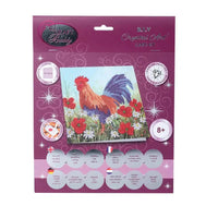 Cockerel in the Field Crystal Art Card Kit Craft Buddy - BIG FRENCHIES