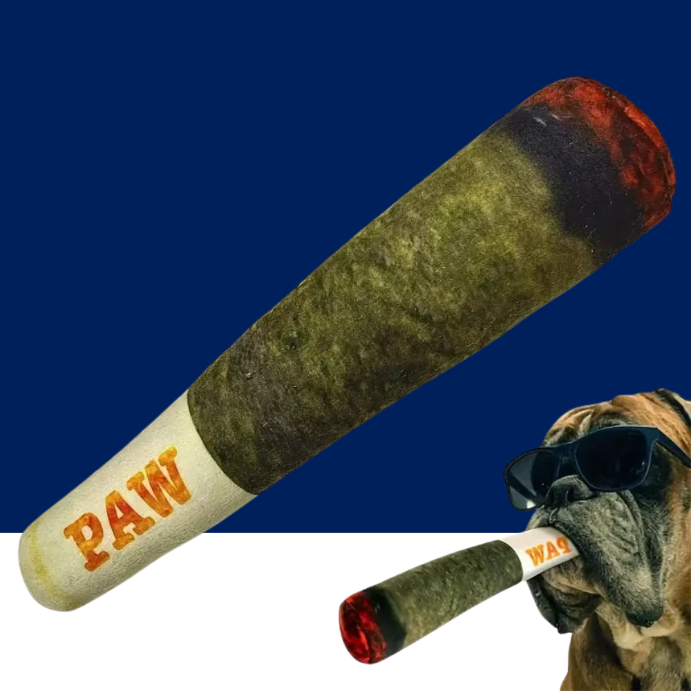 Interactive Plush Dog Cigar – Squeaky Chew Toy for Small Dogs - BIG FRENCHIES
