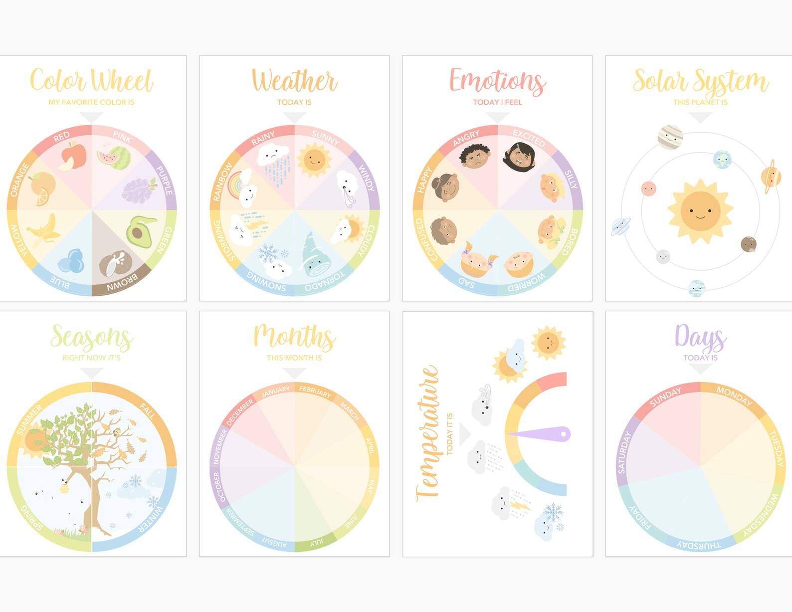 Learning Wheel Spinner Printable Dramatic Play