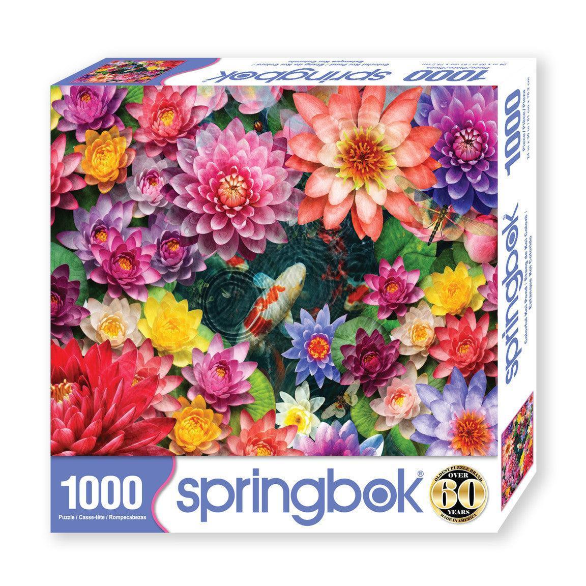 Colorful Koi Pond 1000 Piece Jigsaw Puzzle Springbok - BIG FRENCHIES