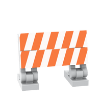 Construction Barrier - Orange & White Striped - Custom Printed Building Set - Made Using LEGO® Parts