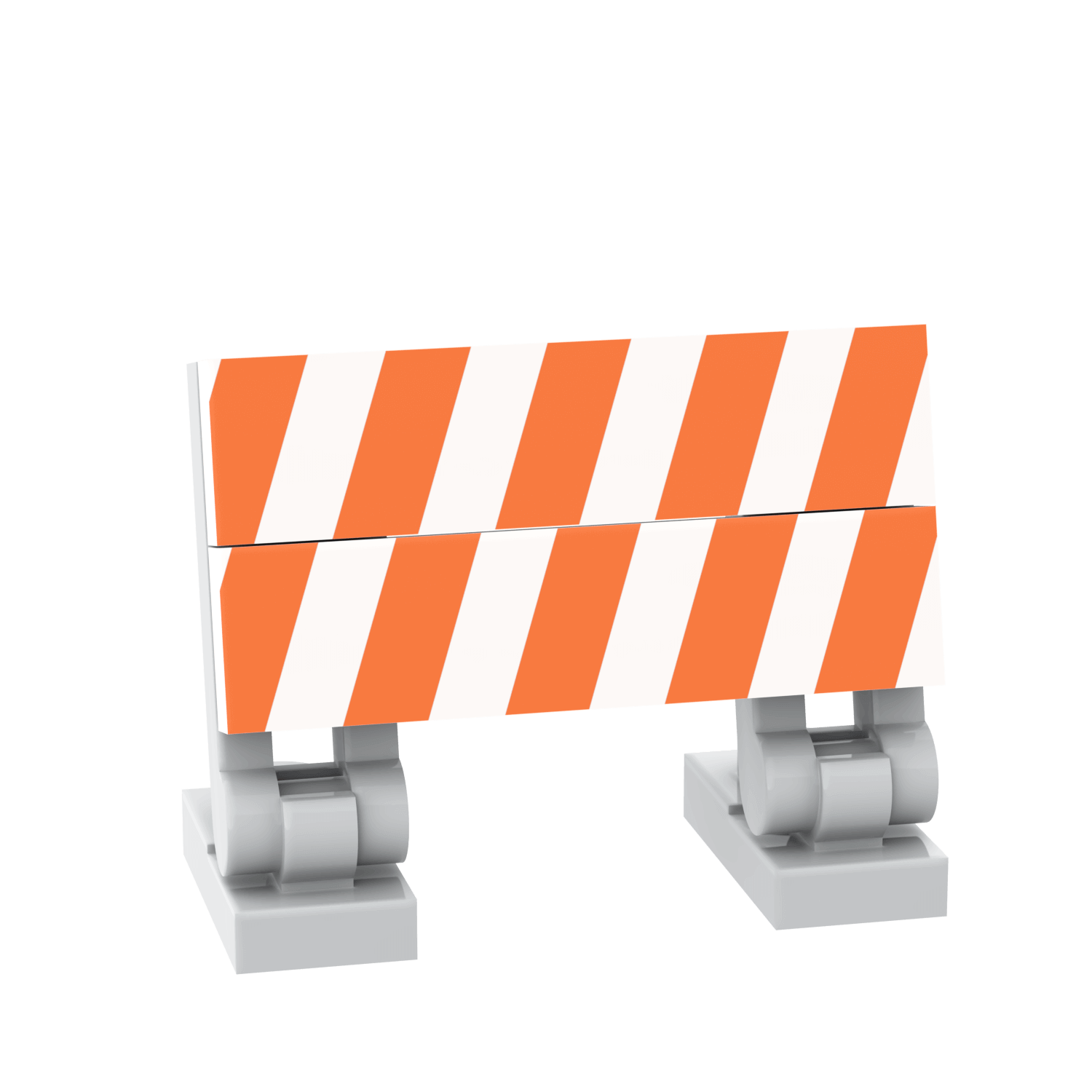 Construction Barrier - Orange & White Striped - Custom Printed Building Set - Made Using LEGO® Parts