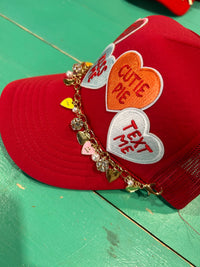 Conversation Hearts Trucker Hat Chain - BIG FRENCHIES
