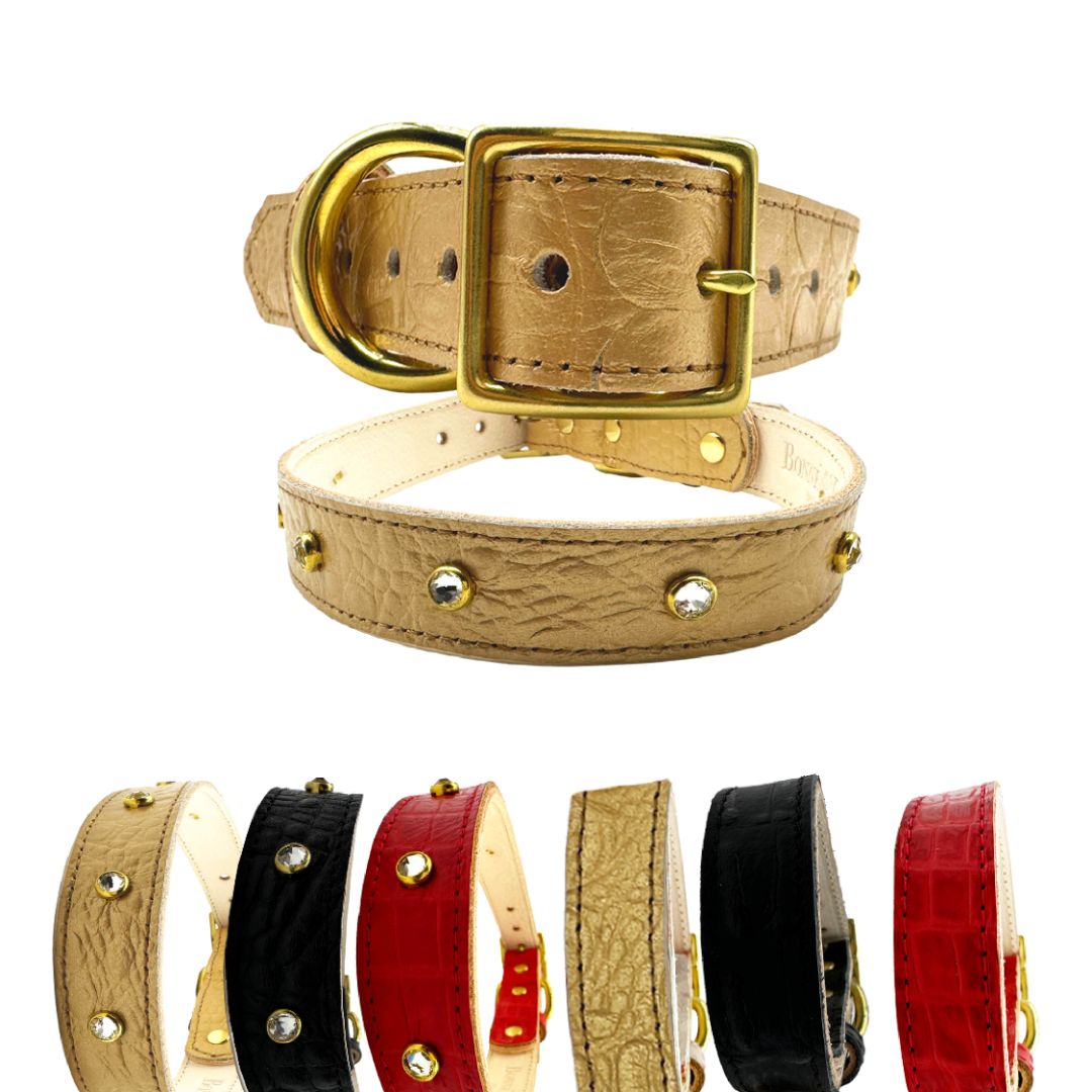 Croc Leather Dog Collar - BIG FRENCHIES