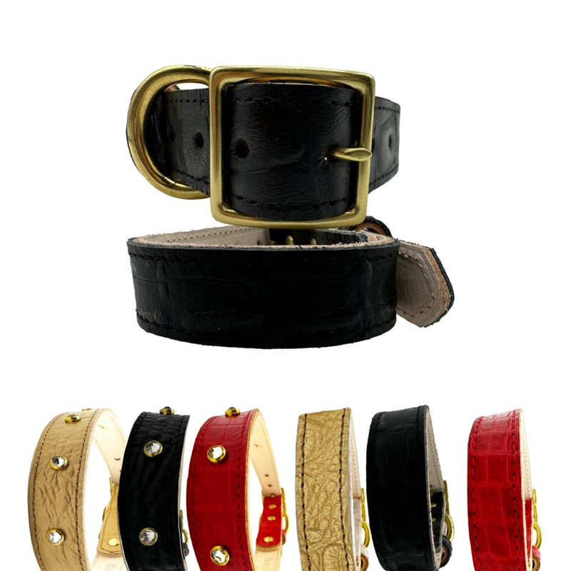 Croc Leather Dog Collar - BIG FRENCHIES