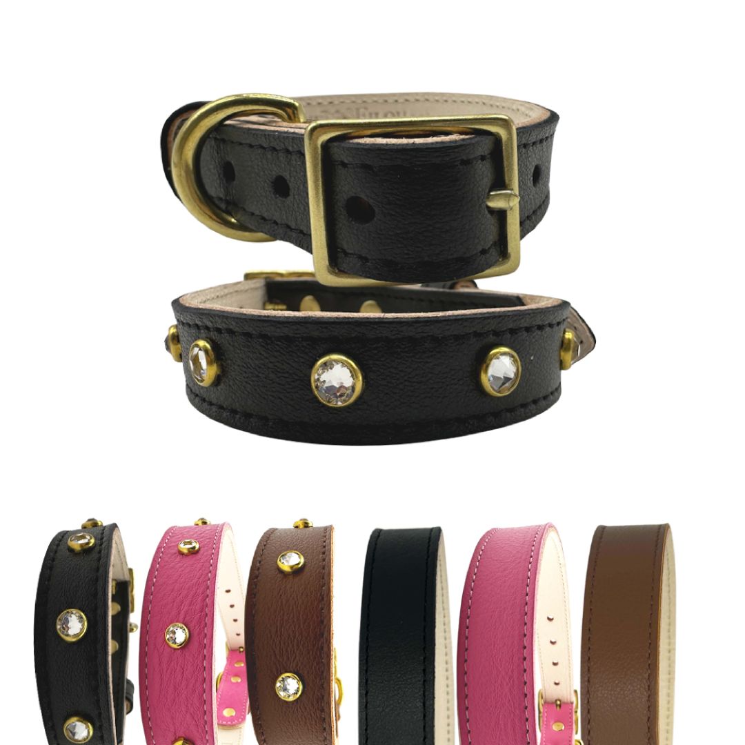Plain Leather Dog Collar - BIG FRENCHIES