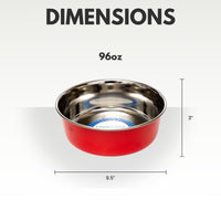 Country Living Set of 2 Heavy Gauge Stainless Steel Dog Bowls - Perfect for Food & Water - BIG FRENCHIES