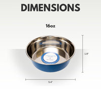 Country Living Set of 2 Heavy Gauge Stainless Steel Dog Bowls - Perfect for Food & Water - BIG FRENCHIES
